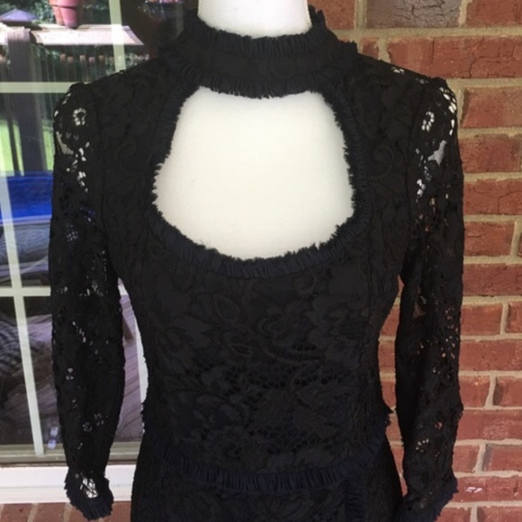 Alexis Lace Dress High Neck Midi - Picture 8 of 9